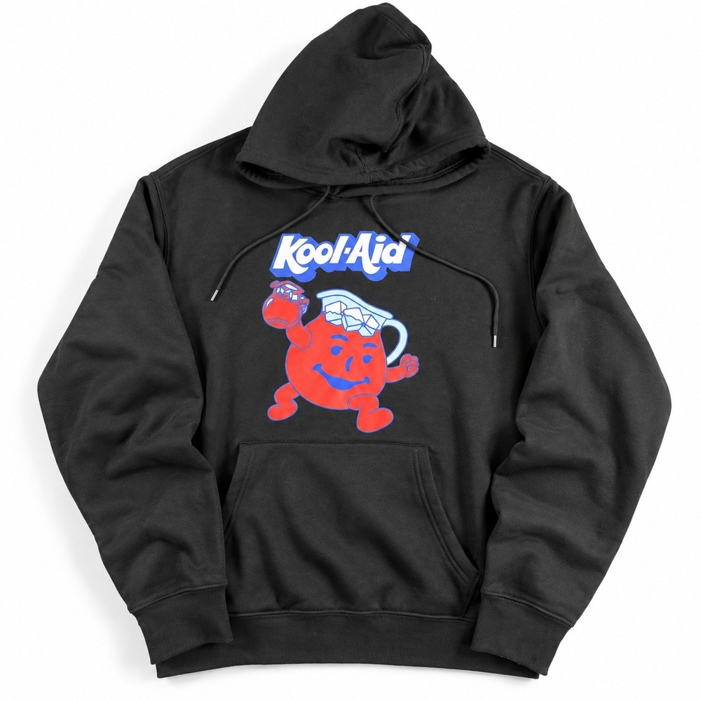 Mad Engine Kool-Aid Man Graphic Hoodie Mens Large Black Fleece Sweatshirt 2023